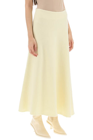 黄色不对称中长款女裙 - FW23系列