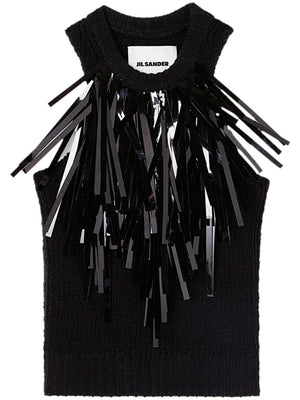 JIL SANDER Sleeveless Knit Top in Black for Women - Spring/Summer 2024 Collection