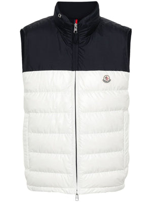 MONCLER Men's White Padded Gilet for Year-Round Style