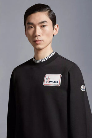 男士黑色图标圆领运动衫（SS24款）