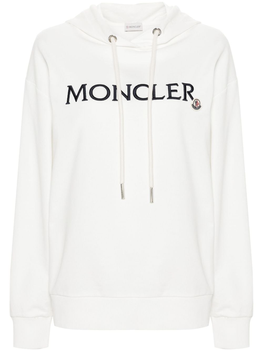MONCLER Blue Embroidered Logo Hoodie for Women - SS24 Collection