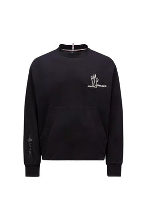 MONCLER Men's Black Cotton Sweatshirt for SS24
