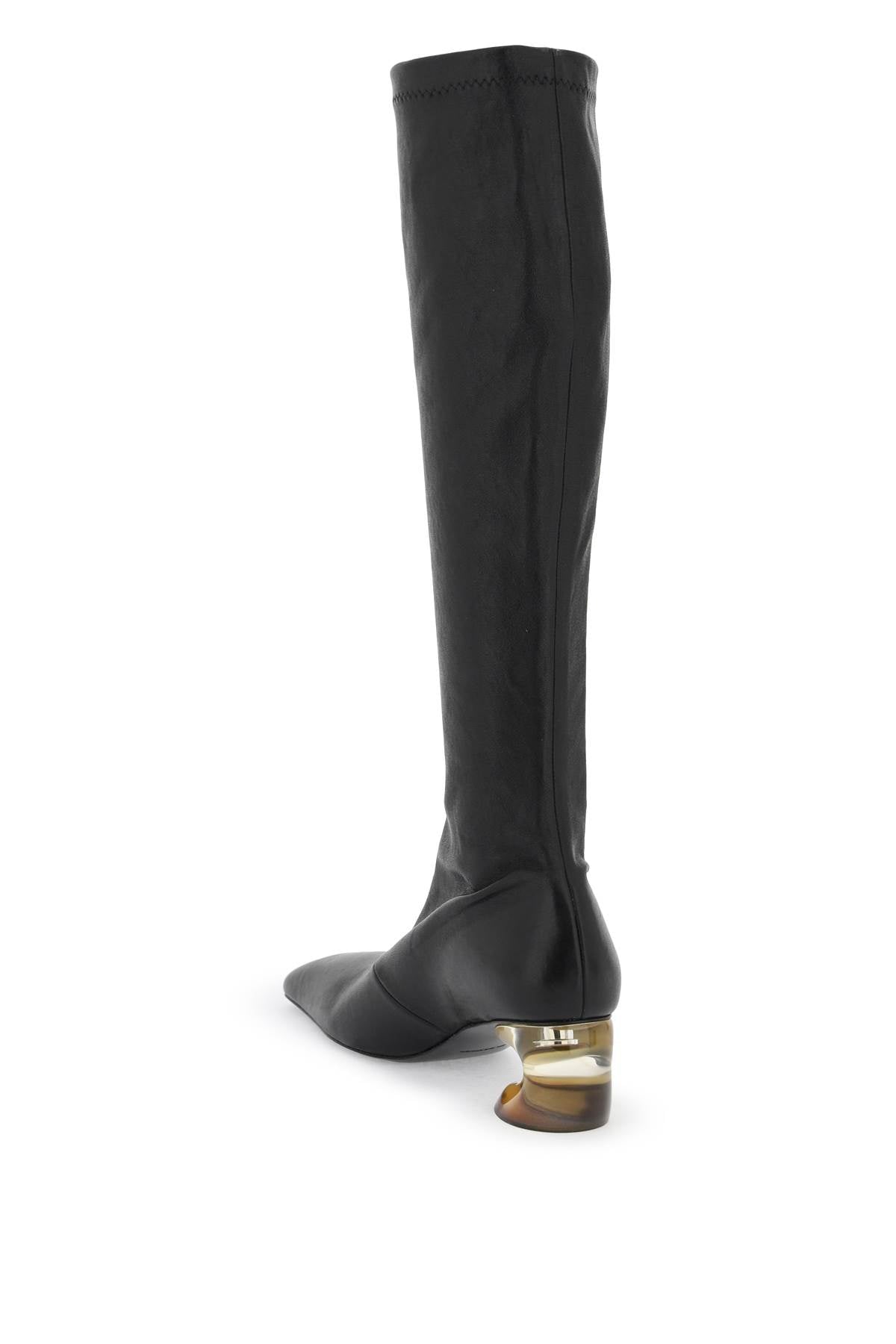 JIL SANDER Sleek and Sophisticated Stretch Leather Boots for Women