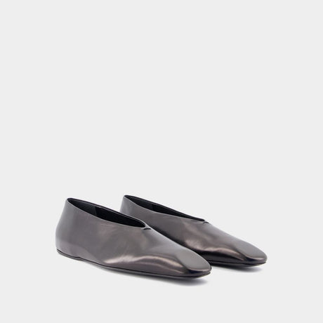 JIL SANDER Sleek Black Ballerina Shoes for Women - SS24 Collection