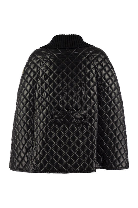 MONCLER Chic Padded Cape with Knit Collar