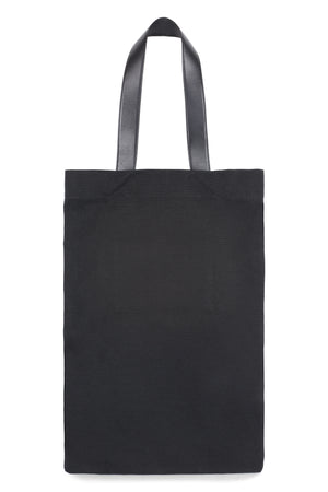 JIL SANDER Stylish Black Canvas Tote Bag with Leather Details for Men
