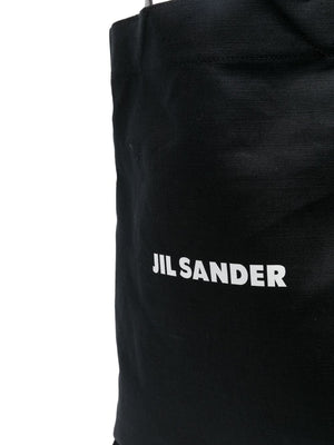 JIL SANDER Men's Black Logo Print Tote Handbag for Spring/Summer 2024