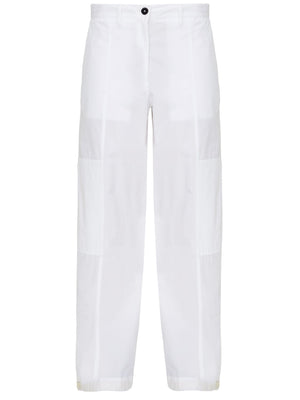 白色棉质阔腿货运裤-SS23系列