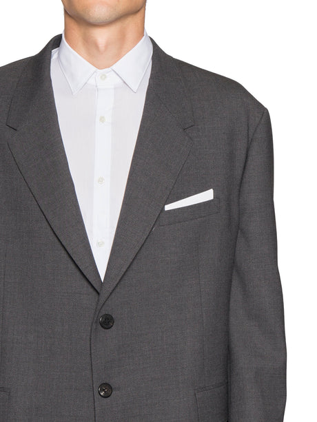 NEIL BARRETT Grey Oversized Wool Jacket for Men
