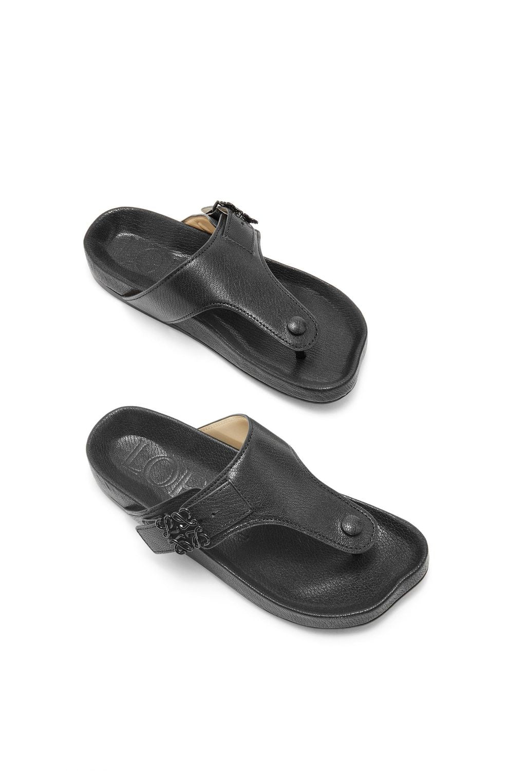 LOEWE Black Anagram Thong Sandals for Women - SS24 Collection