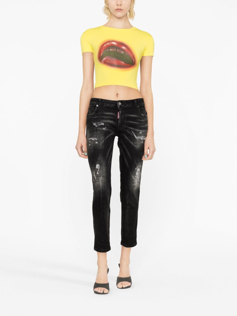 DSQUARED2 Black Wash Cropped Jeans for Women - Fall '24 Collection