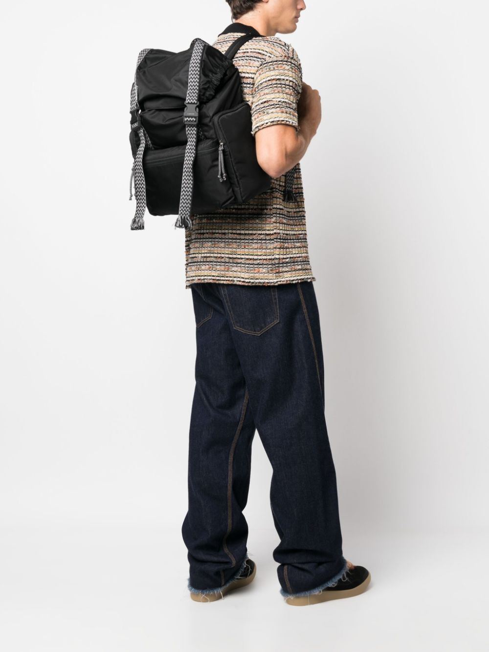 LANVIN Sleek Black Curb Backpack for Men