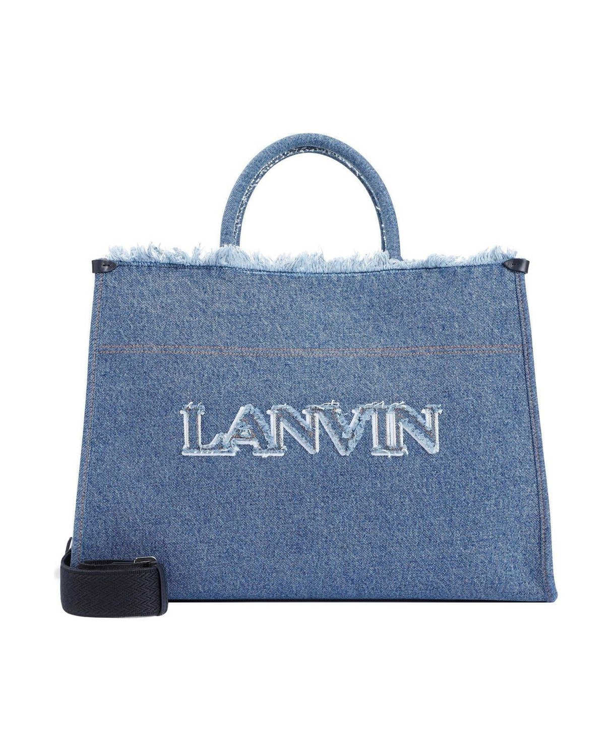 LANVIN Denim Blue Tote Handbag for Women - SS24 Collection