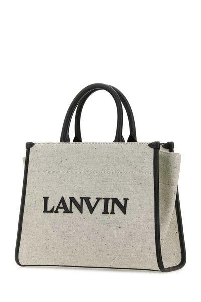 LANVIN Tote Handbag PM with Strap for Men in Black for SS24