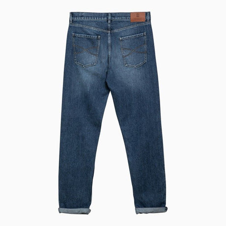 BRUNELLO CUCINELLI Blue Regular Denim Jeans for Men - SS24 Collection