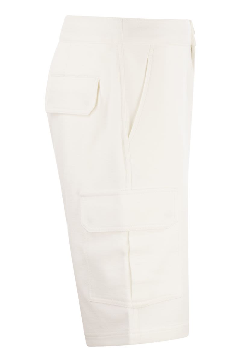 BRUNELLO CUCINELLI Light Cotton Fleece Bermuda Trousers for Men - SS24 Collection
