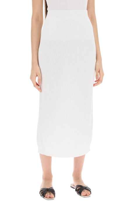 BRUNELLO CUCINELLI White Cotton Knit Midi Skirt for Women