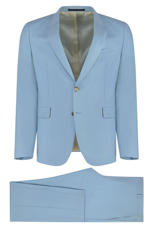 男士淡蓝色16%莫哈尔和84%羊毛两件套装（SS23版）