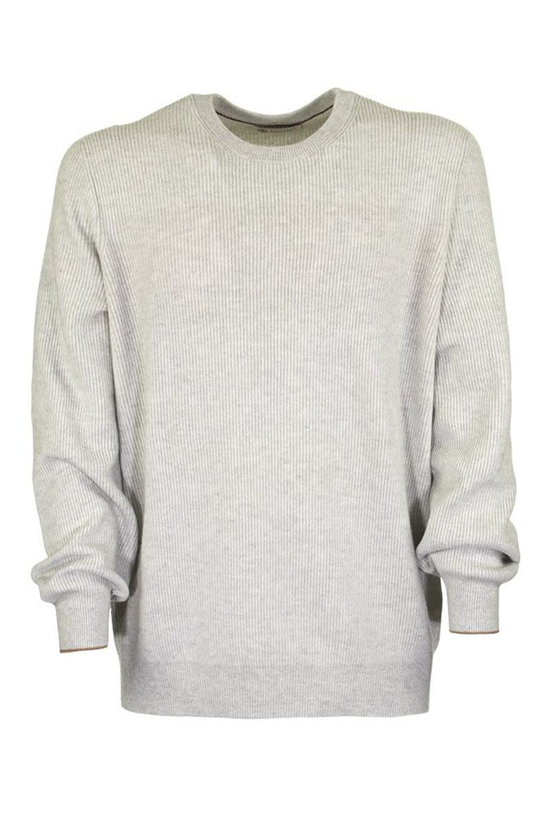BRUNELLO CUCINELLI Luxurious Grey Cashmere Sweater for Men