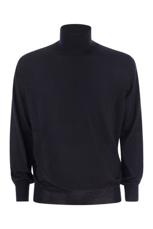 男士保暖高质量轻薄卷领羊毛衫 - FW23系列