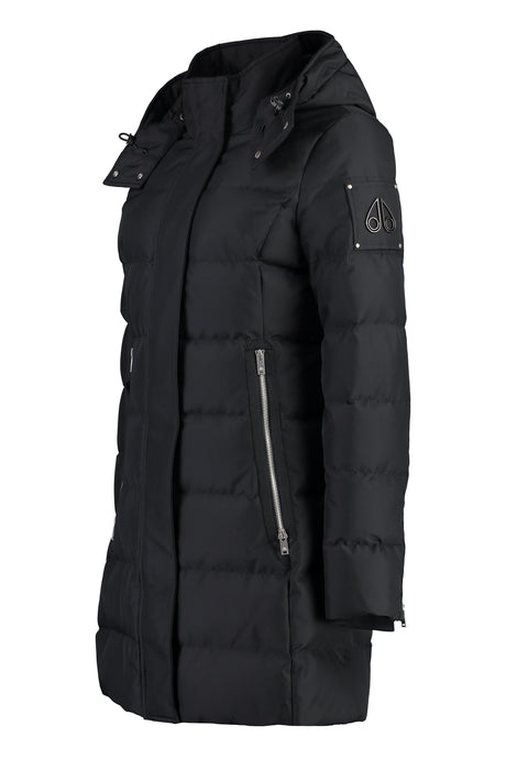 MOOSE KNUCKLES Stylish Women's Black Hooded Parka Jacket