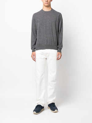 COLOMBO Gray Cashmere-Blend Crewneck Sweater