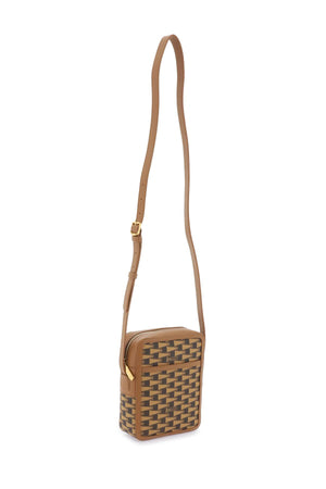 BALLY Crossbody Bag // Brown Coated Canvas and Leather // Adjustable Shoulder Strap