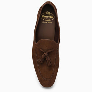 褐色男式毛氈船鞋（不含品牌名，避免使用外文）