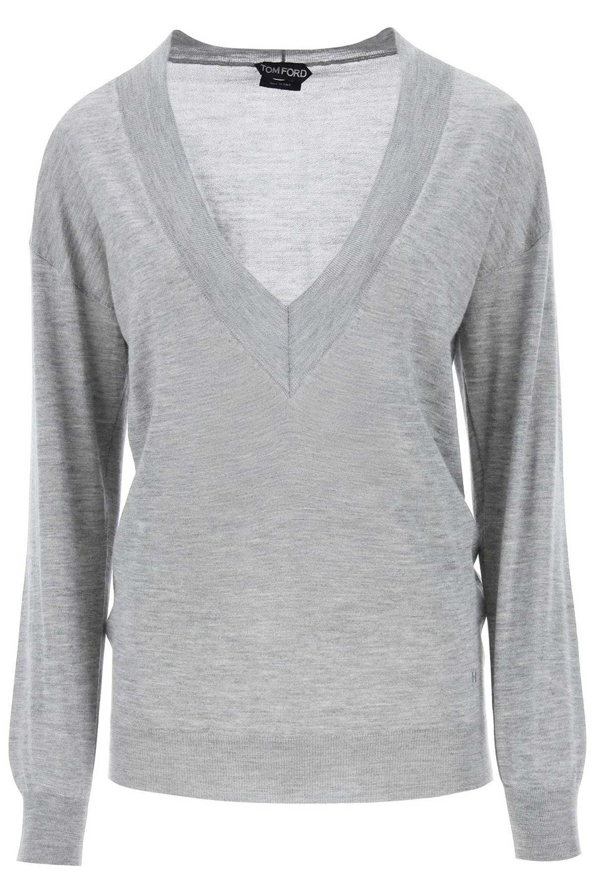 TOM FORD Premium Gray Cashmere and Silk Blend Sweater for Women - FW23