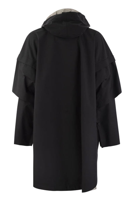 HERNO Black Removable Sleeve Cape Jacket for Women