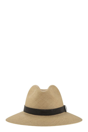 BRUNELLO CUCINELLI Elegant Straw Hat with Monile Band for Women SS24