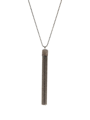 BRUNELLO CUCINELLI Sterling Silver Tassel Fringe Necklace for Women