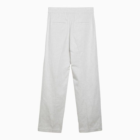 BRUNELLO CUCINELLI Chalk White Linen-Blend Trousers for Women - SS24 Collection