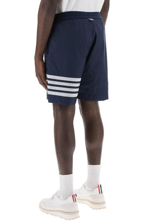 THOM BROWNE Blue 4-Bar Shorts in Ultra-Light Ripstop for Men - SS24