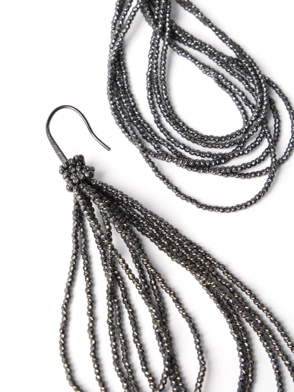 BRUNELLO CUCINELLI Sterling Silver Monili Chain Hook Earrings for Women