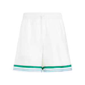CASABLANCA White Silk Men's Shorts for SS24
