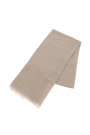BRUNELLO CUCINELLI Luxurious Cashmere and Silk Scarf with Sparkling Diamond Sequins and Fringed Edges