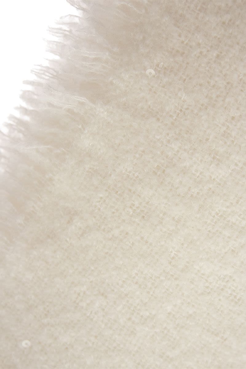 BRUNELLO CUCINELLI Soft Dazzling Cashmere and Silk Scarf for Women - Diamond White