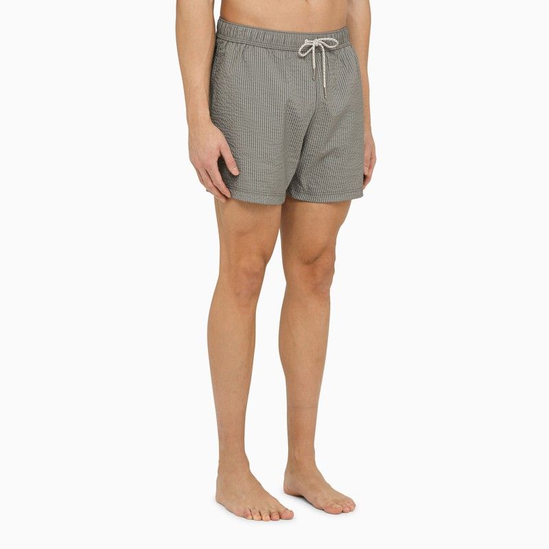 男士灰色条纹游泳短裤-2024夏季