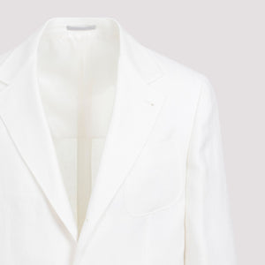BRUNELLO CUCINELLI Men's White Linen/Flax Suit for SS24