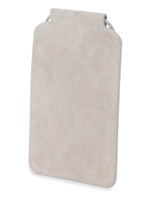 BRUNELLO CUCINELLI Tan Suede Phone Cover with Adjustable Strap for Women - SS24 Collection