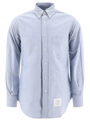 THOM BROWNE Light Blue Chest Pocket Shirt for Men - FW24