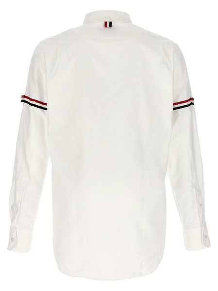 THOM BROWNE White Cotton Grosgrain Arm Band Oxford Shirt for Men