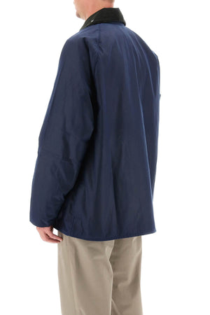 FW23系列 咖色打蜡帆布外套 - 对比鹿皮领子，舒适合身型