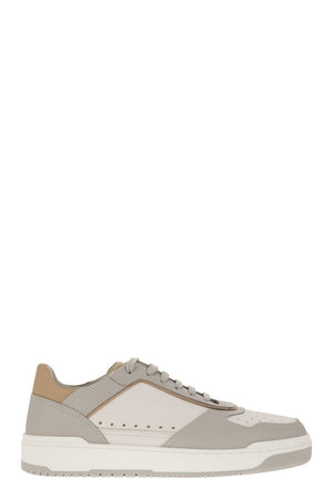 BRUNELLO CUCINELLI Grey Leather Calfskin Basket Sneakers for Men - SS24