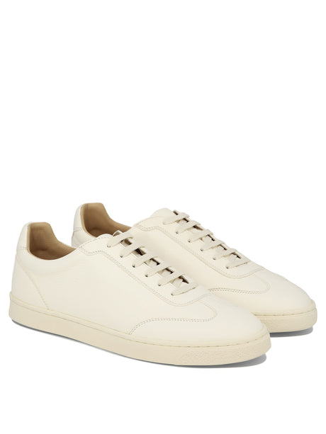 BRUNELLO CUCINELLI White Leather Sneakers for Men - SS24 Collection