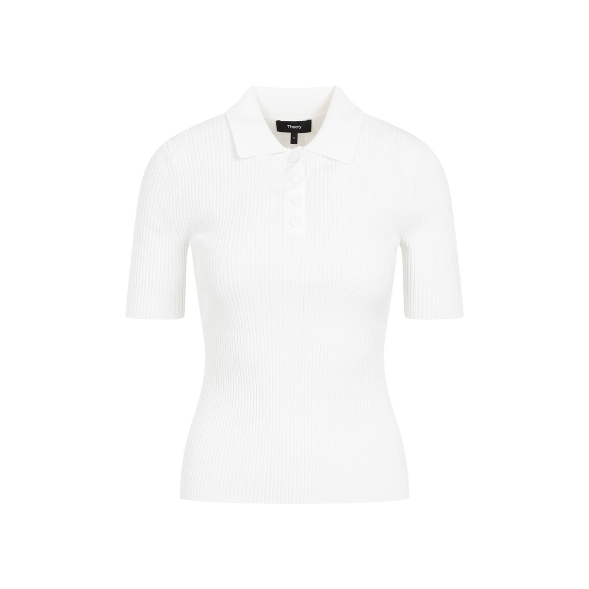 精选白色竖条织针女式T恤 - SS24系列