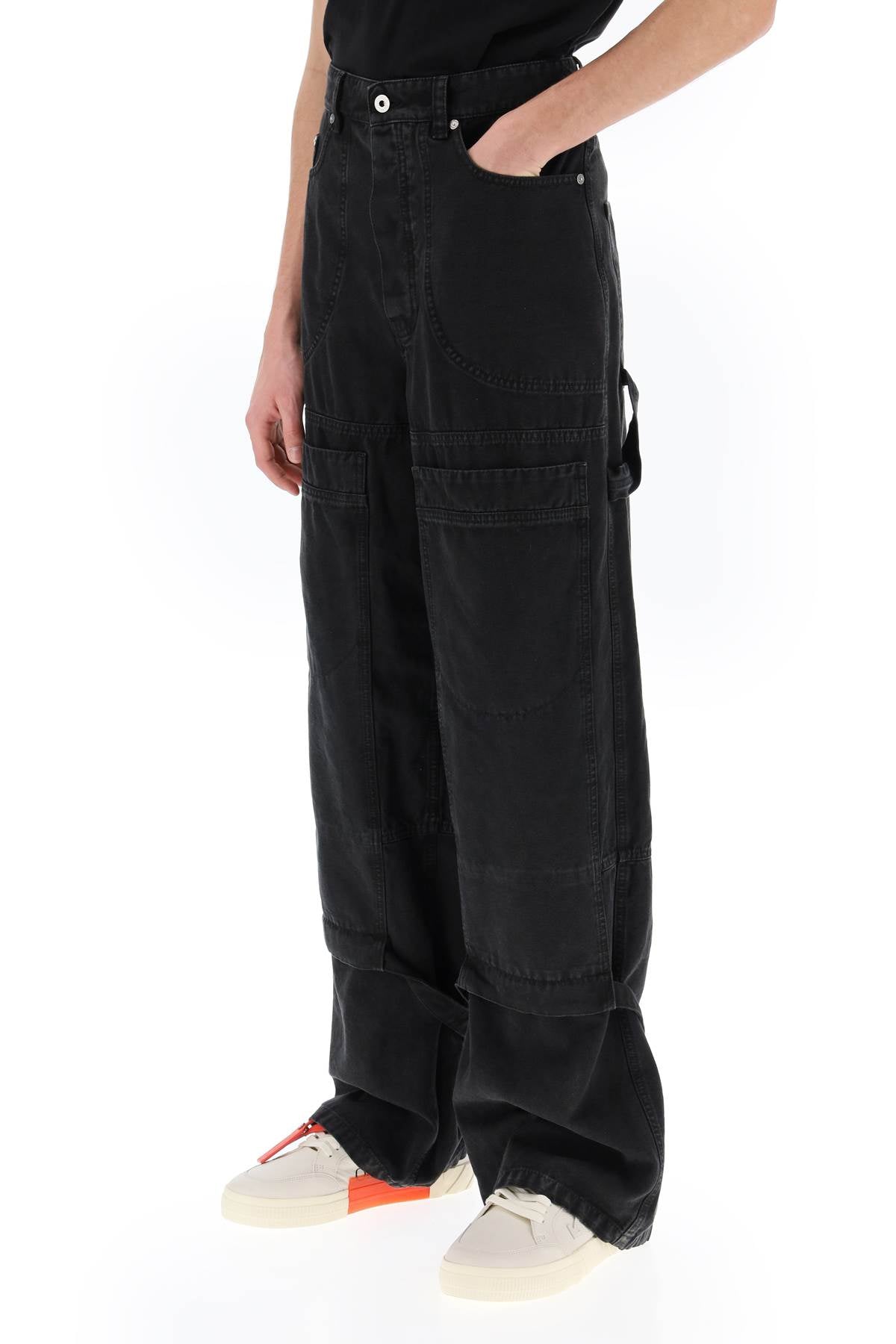 OFF-WHITE Utility Style Wide Leg Cargo Pants for Men
