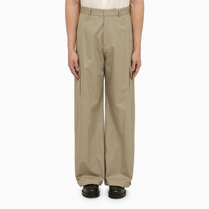 OFF-WHITE Beige Cotton Wide Cargo Trousers for Men - SS24 Collection