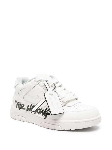 OFF-WHITE White Leather Signature Arrow Sneakers for Men